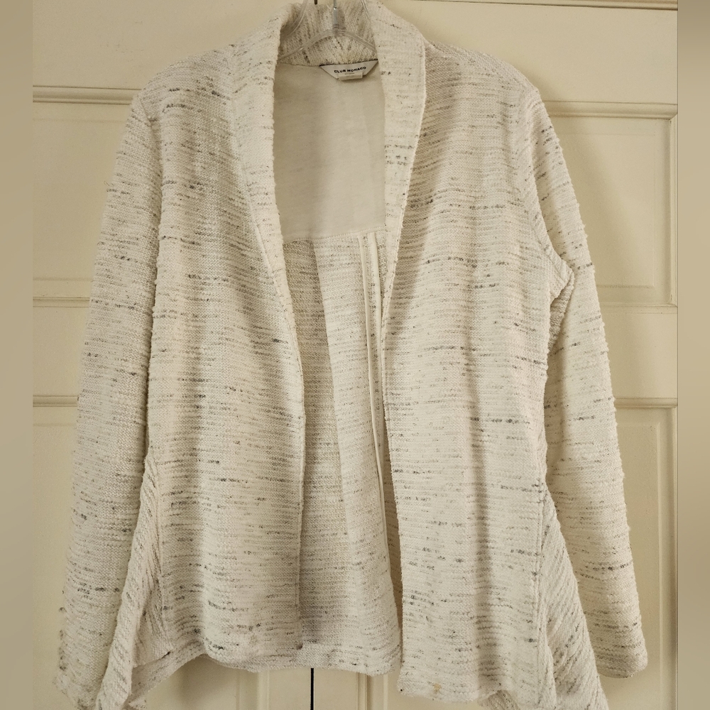 Club Monaco Cream Open-Front Sweater